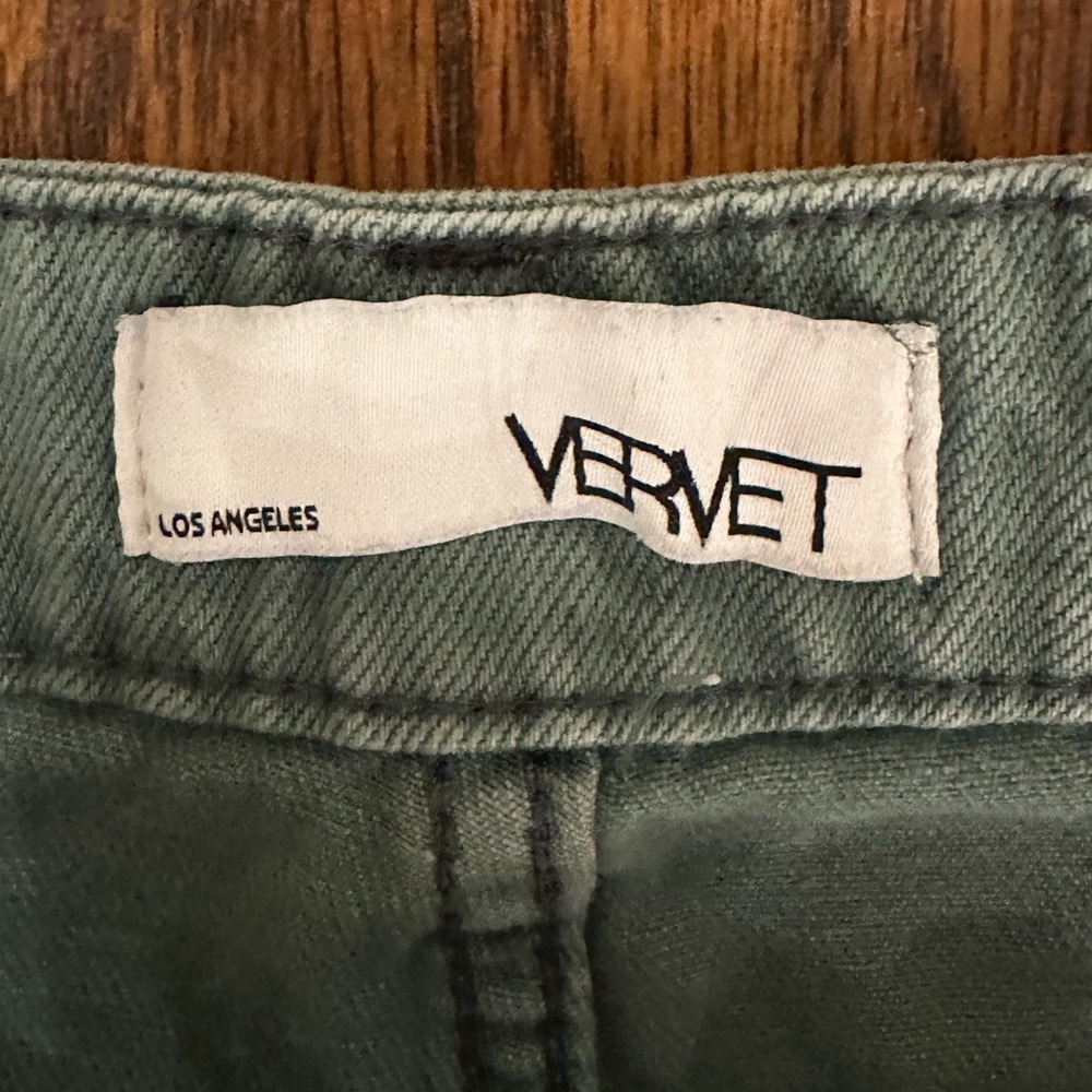 Women's Distressed Olive Jeans - Picture 3 of 5